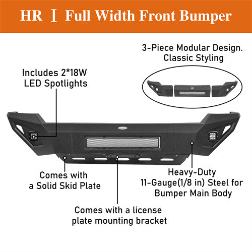 LandShaker 2003-2005 Ram 2500 Full Width Front Bumper w/ Skid Plate, Excluding Diesel Models lsg6461 10