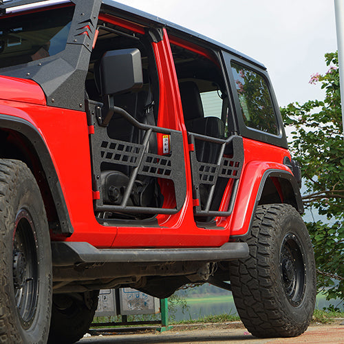 4-Door Running Boards & Tubular Half Doors Combo for 2020-2023 Jeep Gladiator  - LandShaker 4x4 LSG.3009+7000 5