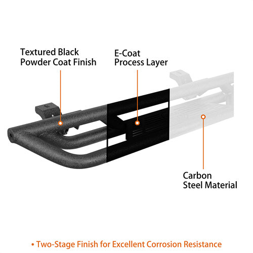 4-Door Running Boards & Tubular Half Doors Combo for 2020-2023 Jeep Gladiator  - LandShaker 4x4 LSG.3009+7000 25