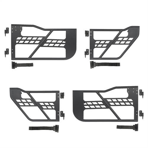 Jeep JT 4-Door Side Steps & Tubular Half Doors for 2020-2023 Jeep Gladiator - LandShaker 4x4 LSG.3009+7001 13