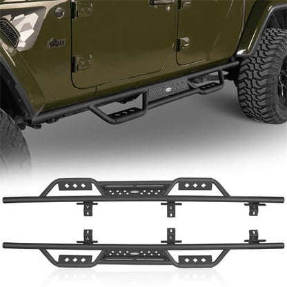 Jeep JT 4-Door Side Steps & Tubular Half Doors for 2020-2023 Jeep Gladiator - LandShaker 4x4 LSG.3009+7001 7