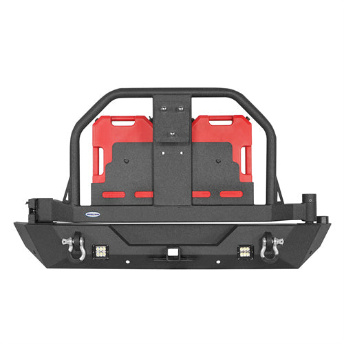 Rear Bumper w/ 2 Gasoline Fuel Cans & Tire Carrier For 2018-2025 Jeep Wrangler JL  - LandShaker