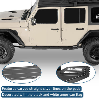 Aftermarket Aluminum Side Step Bars For 2018-2025 Jeep Wrangler JL 4-Door - LandShaker4x4