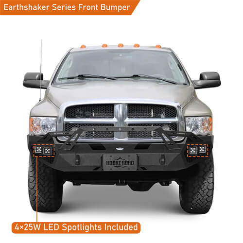 Aftermarket Front Bumper w/ LED Lights For 2003-2005 Ram 2500 - LandShaker-lsg6466-4