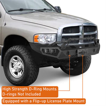 Aftermarket Front Bumper w/ LED Lights For 2003-2005 Ram 2500 - LandShaker-lsg6466-5