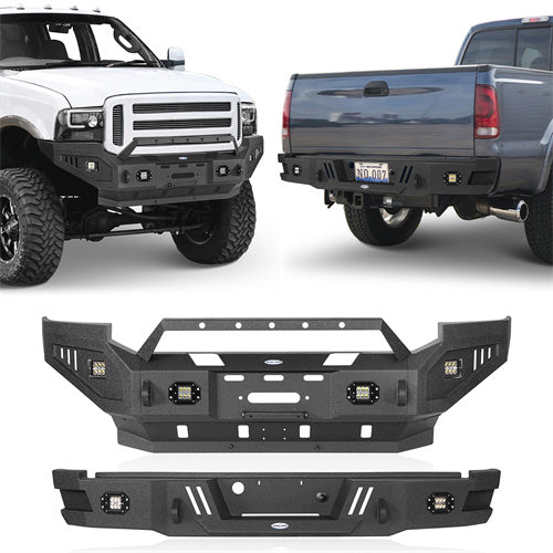 Aftermarket Full Width Front Bumper w/ LED Lights For 2005-2007 Ford F-250/F-350 - LandShaker4x4