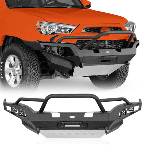 Aftermarket Full-Width Front Bumper w/ LED Spot Lights For 2014-2024 Toyota 4Runner - LandShaker4x4