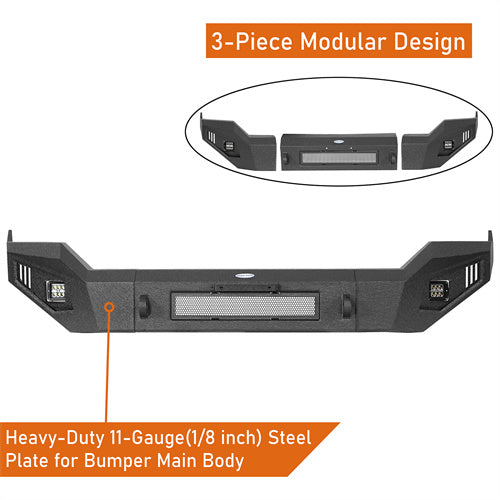 LandShaker Aftermarket Full Width Front Bumper w/ LED Spotlights for 2013-2018 Ram 1500, Excluding Rebel lsg6021s 10