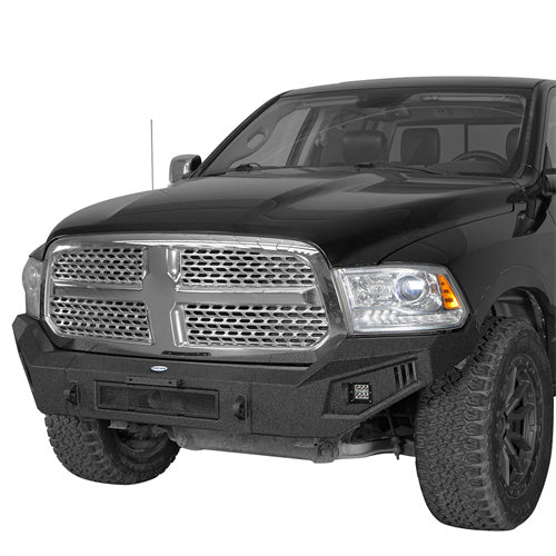 LandShaker Aftermarket Full Width Front Bumper w/ LED Spotlights for 2013-2018 Ram 1500, Excluding Rebel lsg6021s 2