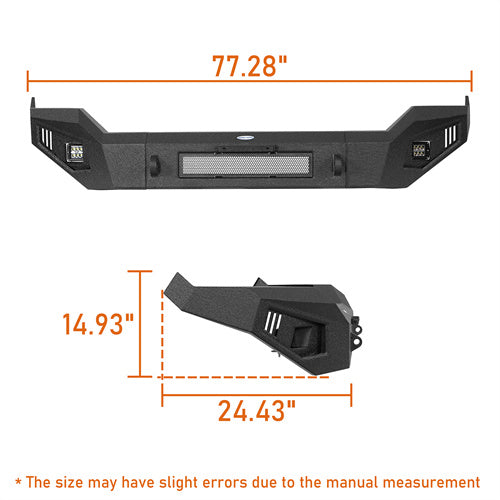 LandShaker Aftermarket Full Width Front Bumper w/ LED Spotlights for 2013-2018 Ram 1500, Excluding Rebel lsg6021s 7