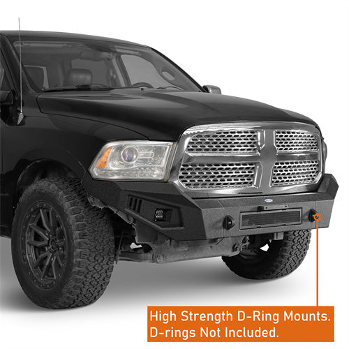 LandShaker Aftermarket Full Width Front Bumper w/ LED Spotlights for 2013-2018 Ram 1500, Excluding Rebel lsg6021s 9