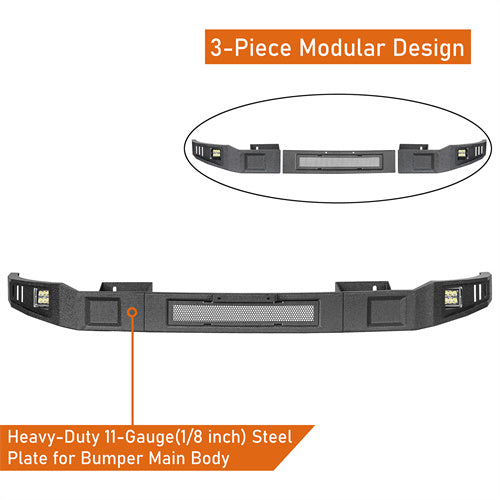 LandShaker Aftermarket Full Width Front Bumper w/ LED Spotlights for 2013-2018 Ram 1500, Excluding Rebel lsg6026s 10