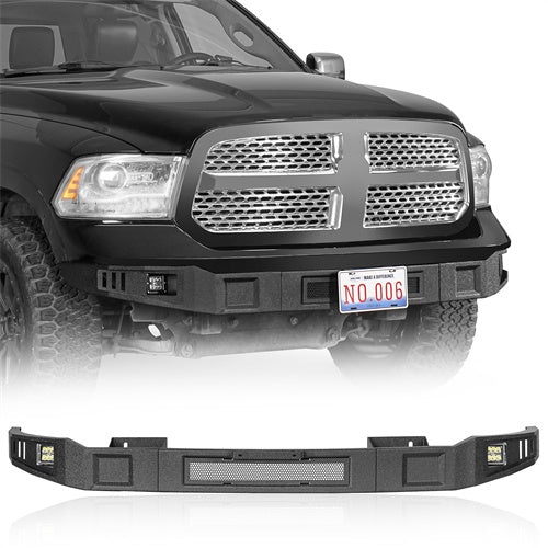 LandShaker Aftermarket Full Width Front Bumper w/ LED Spotlights for 2013-2018 Ram 1500, Excluding Rebel lsg6026s 1