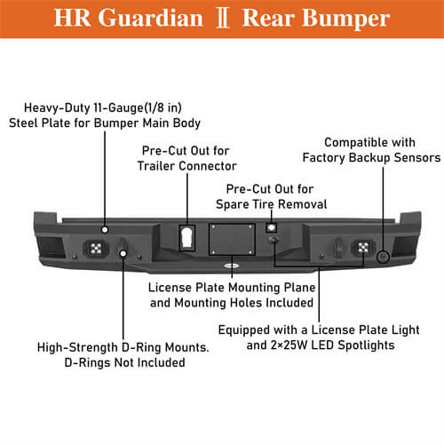 Aftermarket Rear Bumper For 2021-2024 Ford F-150(Excluding Raptor & Tremor)