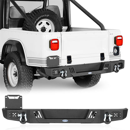 Aftermarket Rear Bumper w/ LED Lights For 1976-1986 Jeep CJ-5 CJ-7 CJ-8 Scrambler - LandShaker4x4