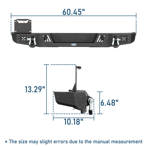 Aftermarket Rear Bumper w/ LED Lights For 1976-1986 Jeep CJ-5 CJ-7 CJ-8 Scrambler - LandShaker4x4