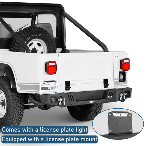 Aftermarket Rear Bumper w/ LED Lights For 1976-1986 Jeep CJ-5 CJ-7 CJ-8 Scrambler - LandShaker4x4