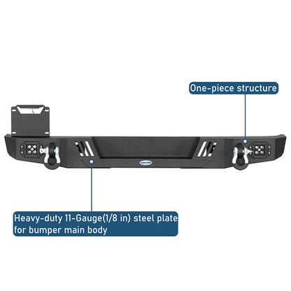 Aftermarket Rear Bumper w/ LED Lights For 1976-1986 Jeep CJ-5 CJ-7 CJ-8 Scrambler - LandShaker4x4