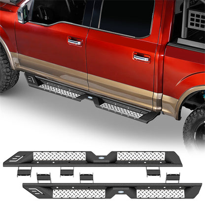 Aftermarket Side Step Bars For 2015-2024 Ford F-150 SuperCrew & 2017-2024 F-250 F-350 Crew Cab - LandShaker4x4