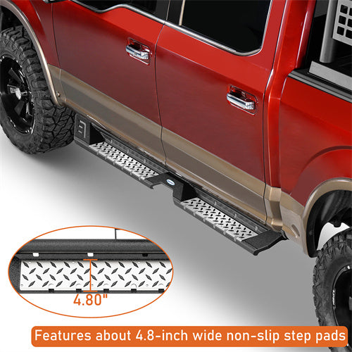 Aftermarket Side Step Bars For 2015-2024 Ford F-150 SuperCrew & 2017-2024 F-250 F-350 Crew Cab - LandShaker4x4