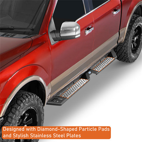 Aftermarket Side Step Bars For 2015-2024 Ford F-150 SuperCrew & 2017-2024 F-250 F-350 Crew Cab - LandShaker4x4