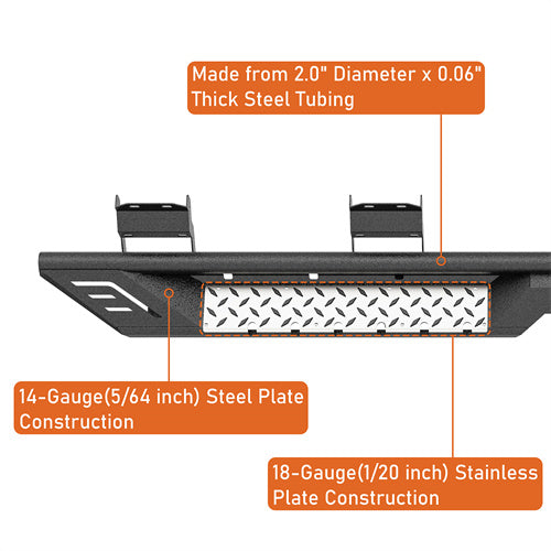 Aftermarket Side Step Bars For 2015-2024 Ford F-150 SuperCrew & 2017-2024 F-250 F-350 Crew Cab - LandShaker4x4