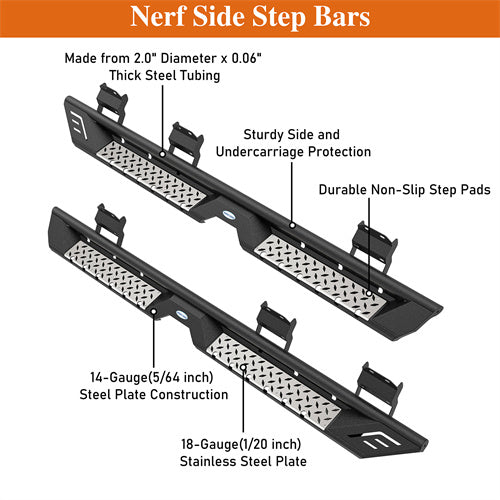 Aftermarket Side Step Bars For 2015-2024 Ford F-150 SuperCrew & 2017-2024 F-250 F-350 Crew Cab - LandShaker4x4