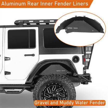 Aluminum Front and Rear Inner Fender Liners For 2007-2018 Jeep Wrangler JK - LandShaker