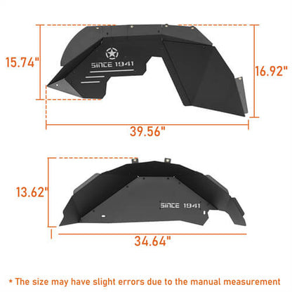 Aluminum Front and Rear Inner Fender Liners For 2007-2018 Jeep Wrangler JK - LandShaker