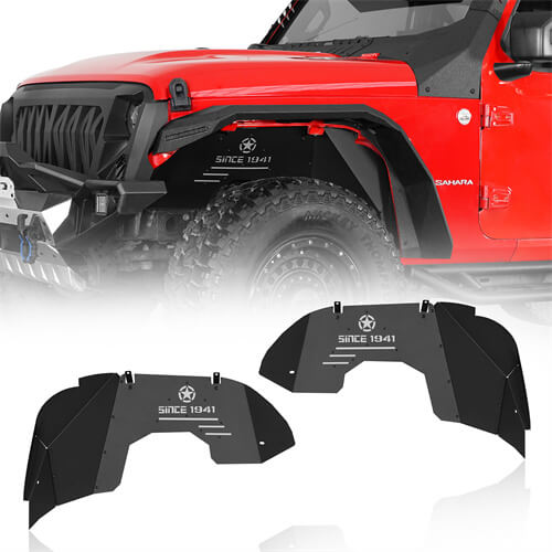 Aluminum Front Inner Fender Liners For 2018-2025 Jeep Wrangler JL & Gladiator JT(Excluding Mojave, Rubicon 3.6L Engine Edtion) - LandShaker