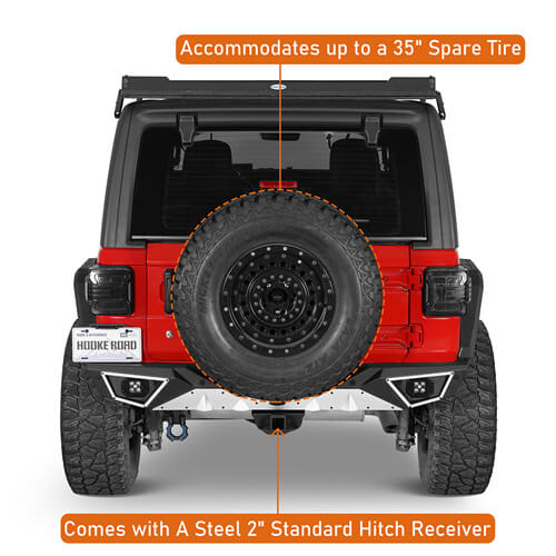 Road Trip Aluminum Rear Bumper For 2018-2024 Jeep Wrangler JL - LandShaker-lsg3068-5