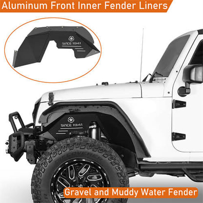 Aluminum Front Inner Fender Liners For 2007-2018 Jeep Wrangler JK -LandShaker