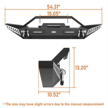 TJ BLADE Front Bumper w/Winch Plate for Jeep Wrangler 1987-2006 YJ TJ - LandShaker 4x4 l1011s 8