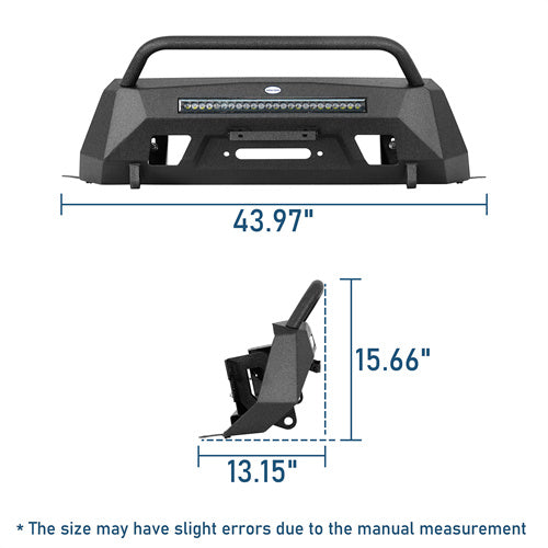 Blink Stubby Front Bumper w/ & LED Spotlight Bar For 2015-2020 Chevy Colorado (Excluding ZR2 Models) - LandShaker4x4