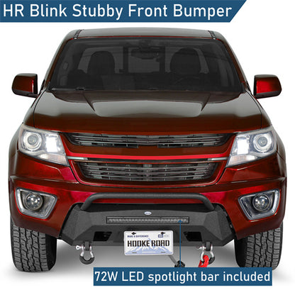 Blink Stubby Front Bumper w/ & LED Spotlight Bar For 2015-2020 Chevy Colorado (Excluding ZR2 Models) - LandShaker4x4