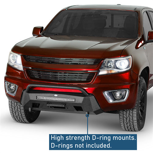 Blink Stubby Front Bumper w/ & LED Spotlight Bar For 2015-2020 Chevy Colorado (Excluding ZR2 Models) - LandShaker4x4