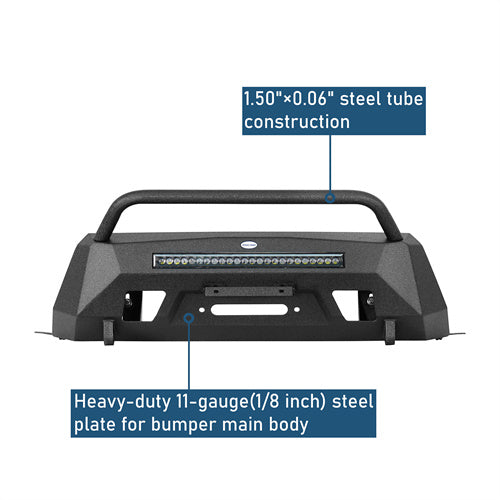 Blink Stubby Front Bumper w/ & LED Spotlight Bar For 2015-2020 Chevy Colorado (Excluding ZR2 Models) - LandShaker4x4