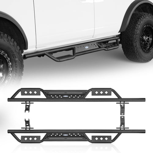 LandShaker Bronco Nerf Side Step Bars for 2021-2023 Ford Bronco 4-Door lsg8901s 1