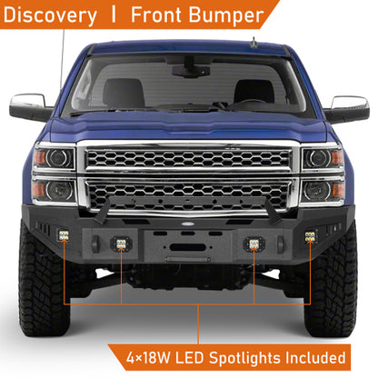 LandShaker Chevy Silverado 1500 Front Bumper w/ Winch Plate & LED Spotlights for 2014-2015 Chevy Silverado 1500 lsg9028 10