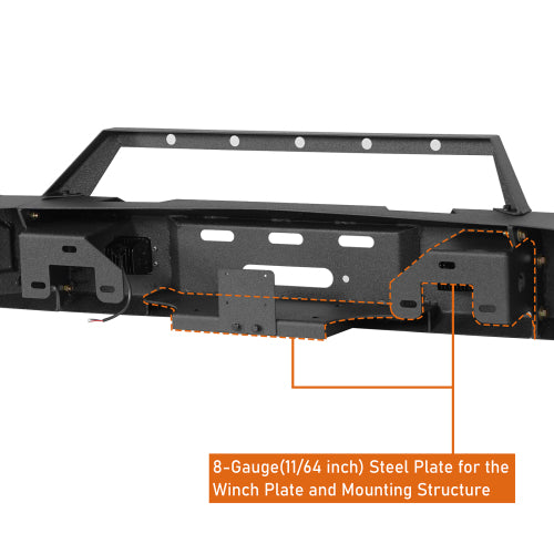 LandShaker Chevy Silverado 1500 Front Bumper w/ Winch Plate & LED Spotlights for 2014-2015 Chevy Silverado 1500 lsg9028 11