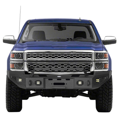 LandShaker Chevy Silverado 1500 Front Bumper w/ Winch Plate & LED Spotlights for 2014-2015 Chevy Silverado 1500 lsg9028 2