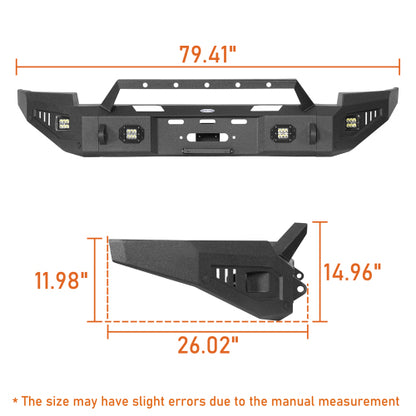 LandShaker Chevy Silverado 1500 Front Bumper w/ Winch Plate & LED Spotlights for 2014-2015 Chevy Silverado 1500 lsg9028 8