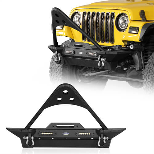 Jeep TJ Stinger Front Bumper Stubby Front Bumper for 1987-2006 Jeep Wrangler YJ &TJ - LandShaker 4x4 LSG.1013 1