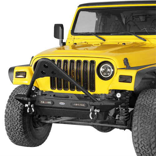 Jeep TJ Stinger Front Bumper Stubby Front Bumper for 1987-2006 Jeep Wrangler YJ &TJ - LandShaker 4x4 LSG.1013 2