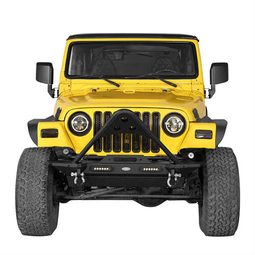 Jeep TJ Stinger Front Bumper Stubby Front Bumper for 1987-2006 Jeep Wrangler YJ &TJ - LandShaker 4x4 LSG.1013 3