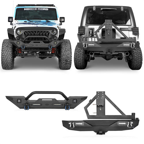 Different Trail Mid Front Bumper & Rear Bumper Combo(07-23 Jeep Wrangler JK)-LandShaker