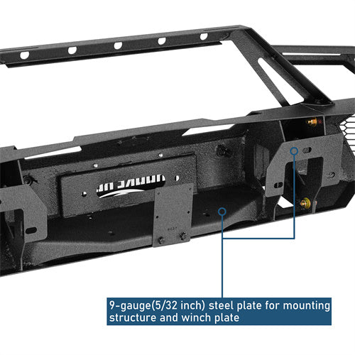 Earthshaker Series Front Bumper w/ Winch Plate & LED Spotlights For 2014-2015 Chevy Silverado 1500 - LandShaker4x4