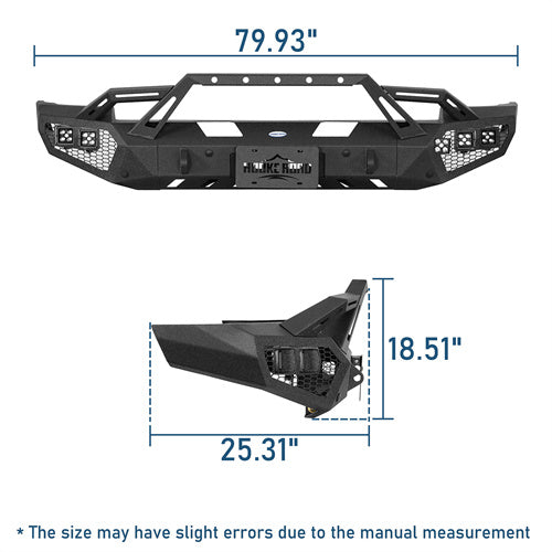 Earthshaker Series Front Bumper w/ Winch Plate & LED Spotlights For 2014-2015 Chevy Silverado 1500 - LandShaker4x4