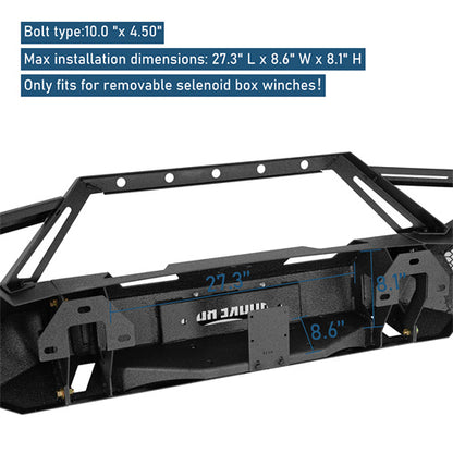 Earthshaker Series Front Bumper w/ Winch Plate & 4 × LED Lights For 2016-2018 Chevy Silverado 1500 - LandShaker4x4