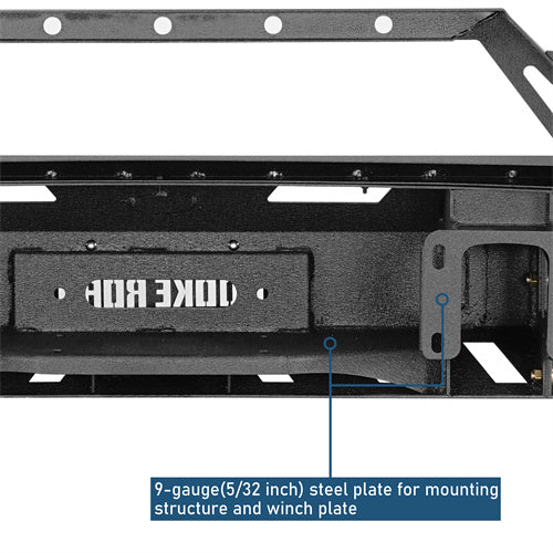 Earthshaker Series Front Bumper w/ Winch Plate & 4 × LED Lights For 2020-2023 GMC Sierra 2500HD/3500HD - LandShaker4x4